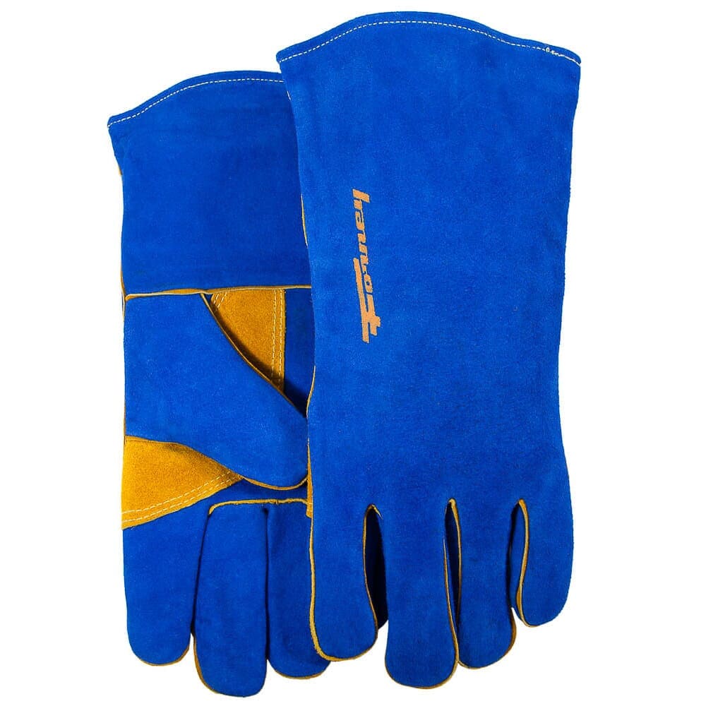 53422 Blue Leather Welding Gloves